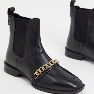 Asos flat chain booties